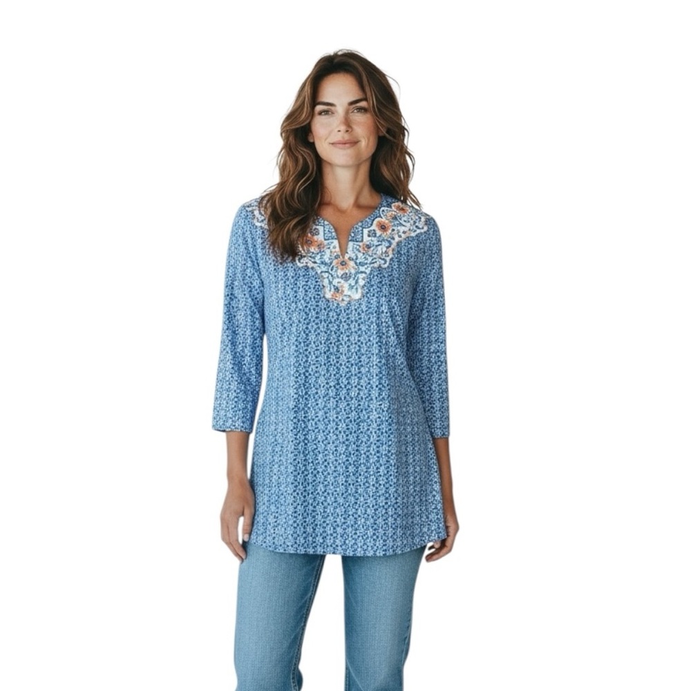 J. McLaughlin Floral Resortwear Vacation Tunic Top